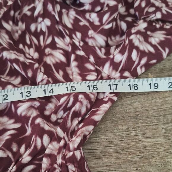 Madewell Smocked Y Neck floral mini dress size Large NWT - Picture 6 of 9